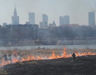 Miniatura: Ogień przy moście Świętokrzyskim. Płonęły...