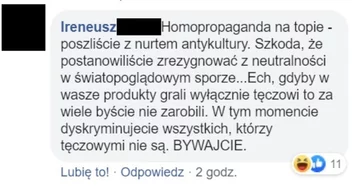 Niektórzy komentujący sami czują się dyskryminowani przez tęczową flagę 