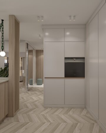 Niewielkie mieszkanie w jasnej kolorystyce, projekt Agata Izdebska, Insolito Interior 