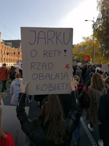 Hasła z protestu w Łodzi 