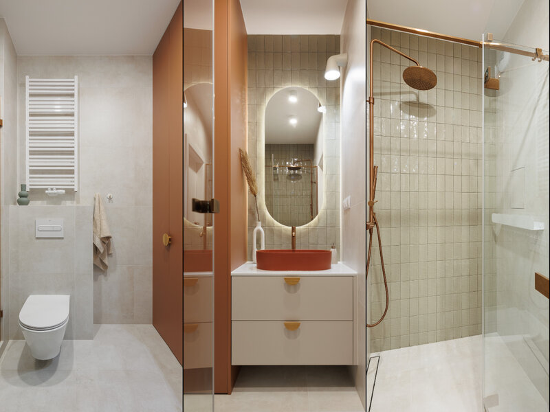 Mała łazienka w bloku, projekt Decoroom