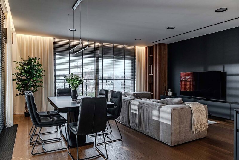 Wnętrze, które nie boi się czerni, projekt Deer Design