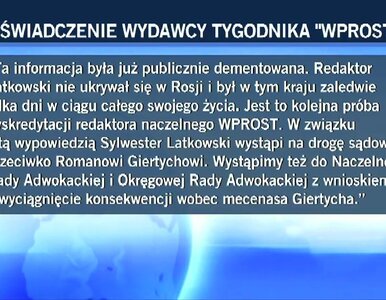 Miniatura: "Wprost": Latkowski nigdy nie ukrywał się...