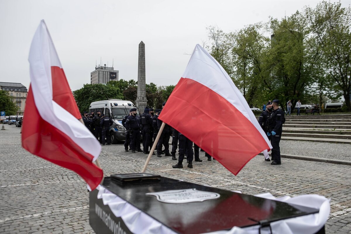 Protest przedsiębiorców w Warszawie, 23 maja 2020 r. 