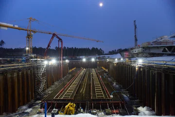 Przekop Mierzei Wiślanej. Początki betonowania śluzy, luty 2021r. 