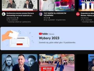 Informacja o&nbsp;wyborach na&nbsp;YouTube