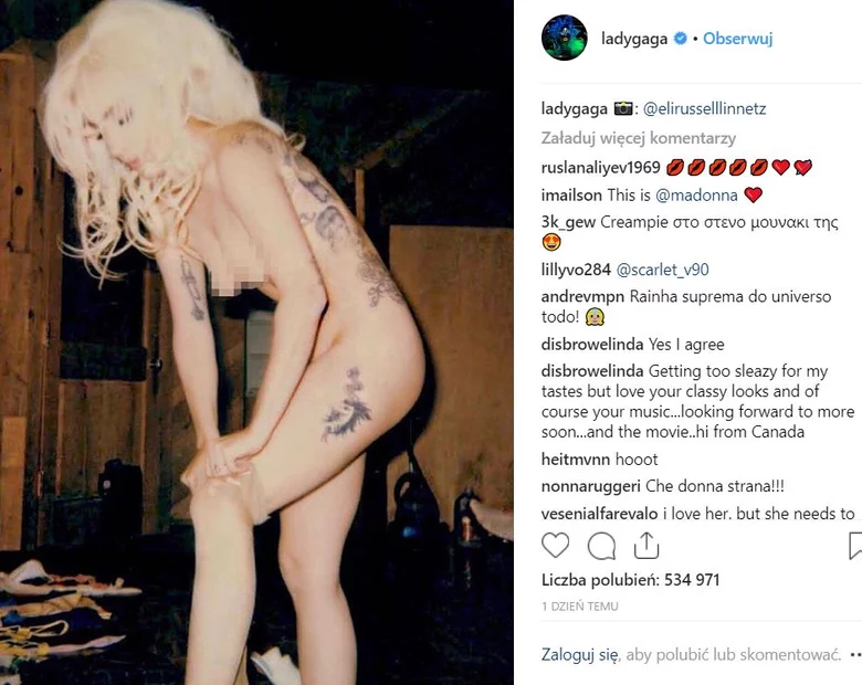 Miniatura: Lady Gaga opublikowała swoje nagie...