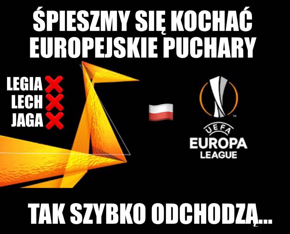 Polskie kluby odpadają z europejskich pucharów - mem 