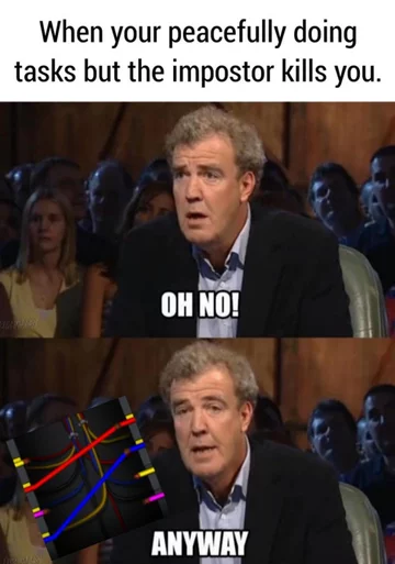 Mem inspirowany grą Among Us 
