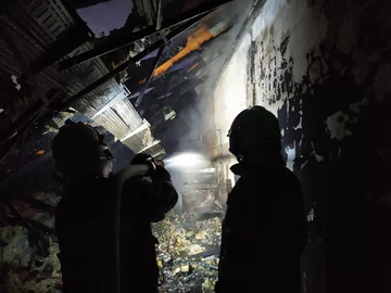 Pożar Lidla w Kielcach 