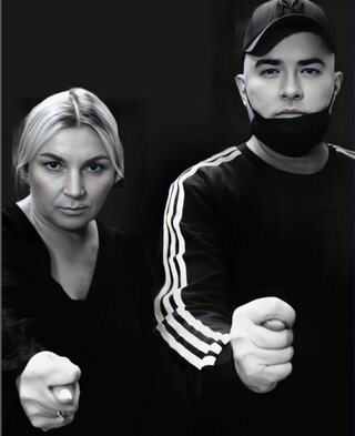 Andrij Daniłko ze&nbsp;swoją sceniczną "matką"