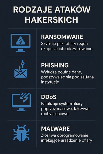 Rodzaje atak&oacute;w hakerskich