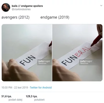 Mem po filmie „Avengers: Endgame” 