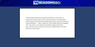 komunikat na&nbsp;stronie internetowej &bdquo;Wiadomości&rdquo;