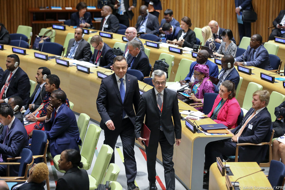 Andrzej Duda podczas debaty w siedzibie ONZ 
