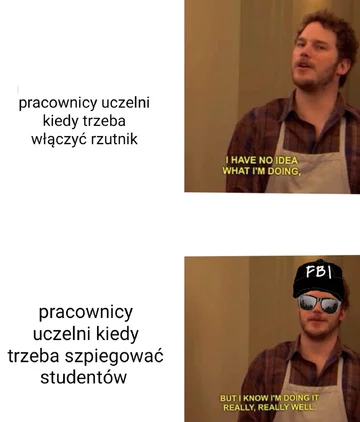 Mem z wykładowców włamujących się na grupki studenckie 