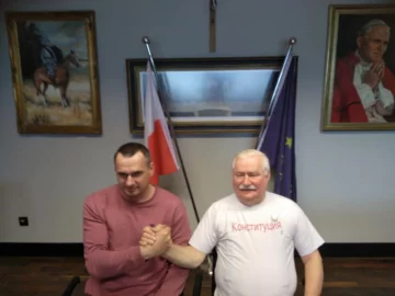 Lech Wałęsa i Ołeh Sencow 