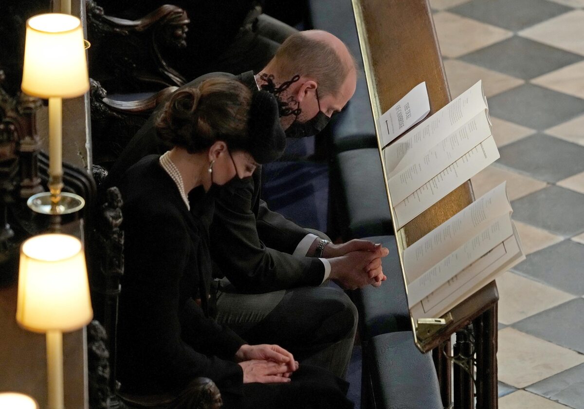 Księżna i książę Cambridge na pogrzebie księcia Filipa 