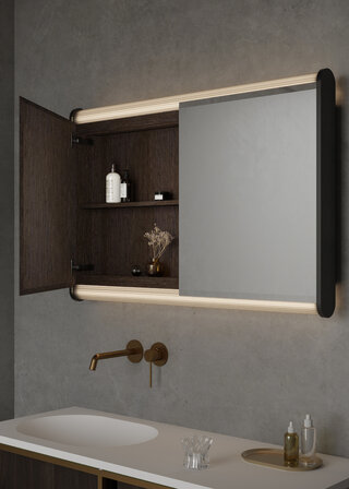 Szafka z&nbsp;lustrem Fl&ucirc;te, projekt Samuel Wilkinson