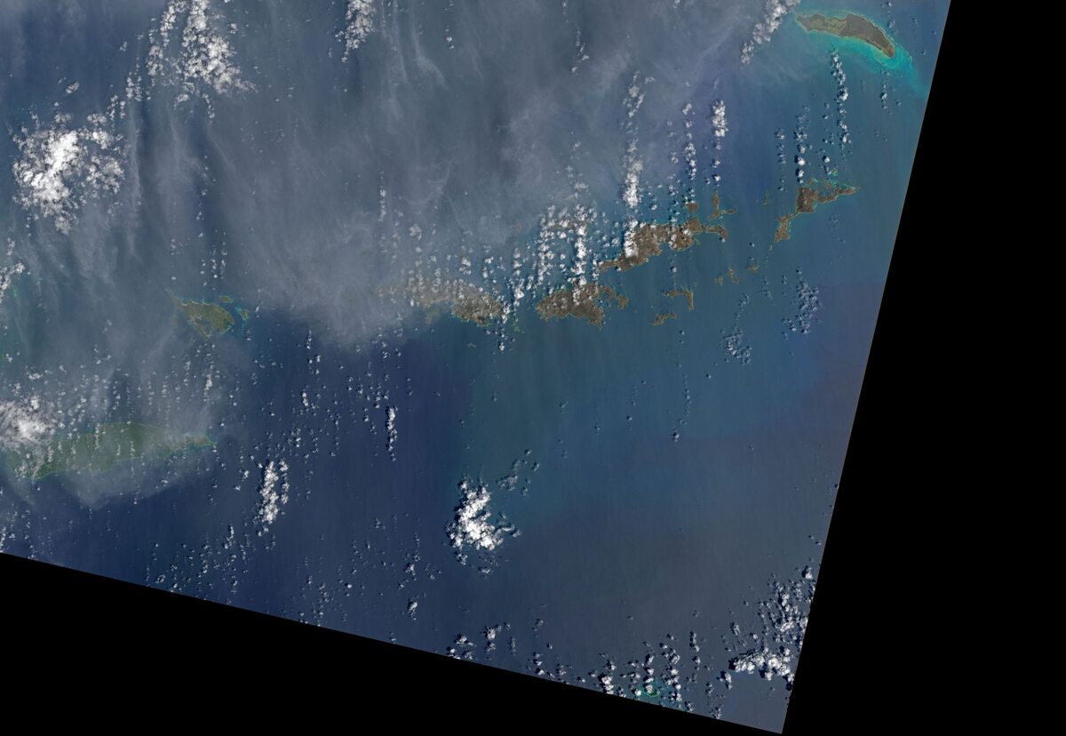 Wyspy Dziewicze, zdjęcie satelitarne z 10 września 