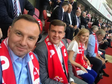Prezydent na meczu Polska-Litwa 