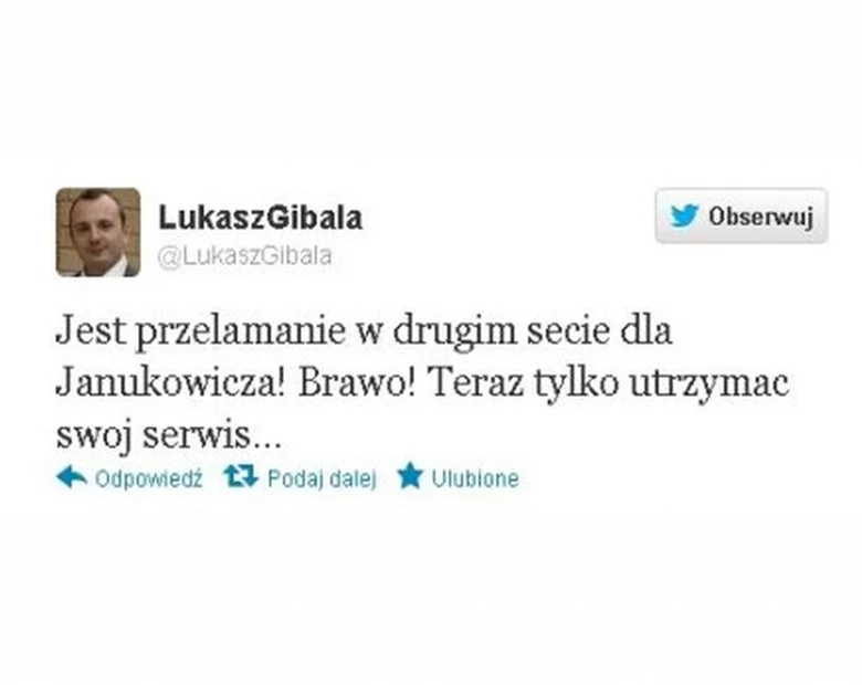 Miniatura: Gibała pomylił Janowicza z... Janukowyczem