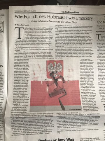 Tekst "Why Poland's new Holocaust law is&nbsp;a&nbsp;mockery" na&nbsp;łamach "Washington Post"