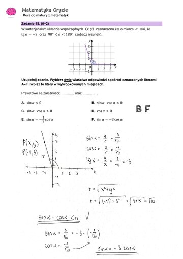 Matura 2024. Matematyka &mdash; poziom podstawowy, Formuła 2023 &mdash; arkusze z&nbsp;odpowiedziami &ndash; zadanie 18
