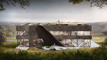 Dom z grotą, proj. BXBstudio 