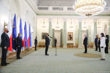 Uroczystość odznaczenia Igi Świątek i Tomasza Świątka 