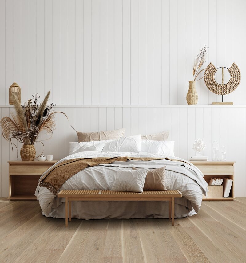 Drewniana podłoga w sypialni