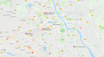 Widok po&nbsp;wpisaniu hasła &bdquo;meczet&rdquo; w&nbsp;Google Maps
