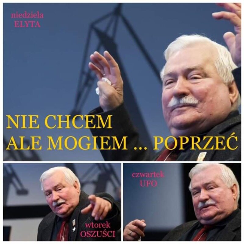 Mem z Lechem Wałęsą 