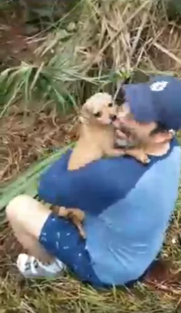 Poszukiwania psa trwały kilka dni. Tak przywitał właściciela 