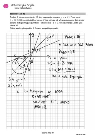 Zadanie 14 &ndash; Matura 2024. Matematyka &mdash; poziom rozszerzony, Formuła 2015 &mdash; arkusze z&nbsp;odpowiedziami