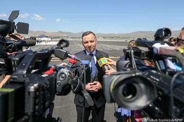 Andrzej Duda podczas wizyty w Nevadzie 