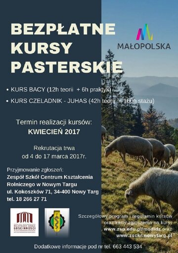 Kursy pasterskie, plakat informacyjny