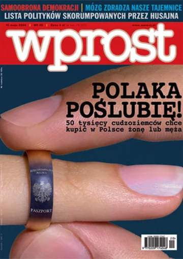 Okładka tygodnika Wprost nr 20/2004 (1120)