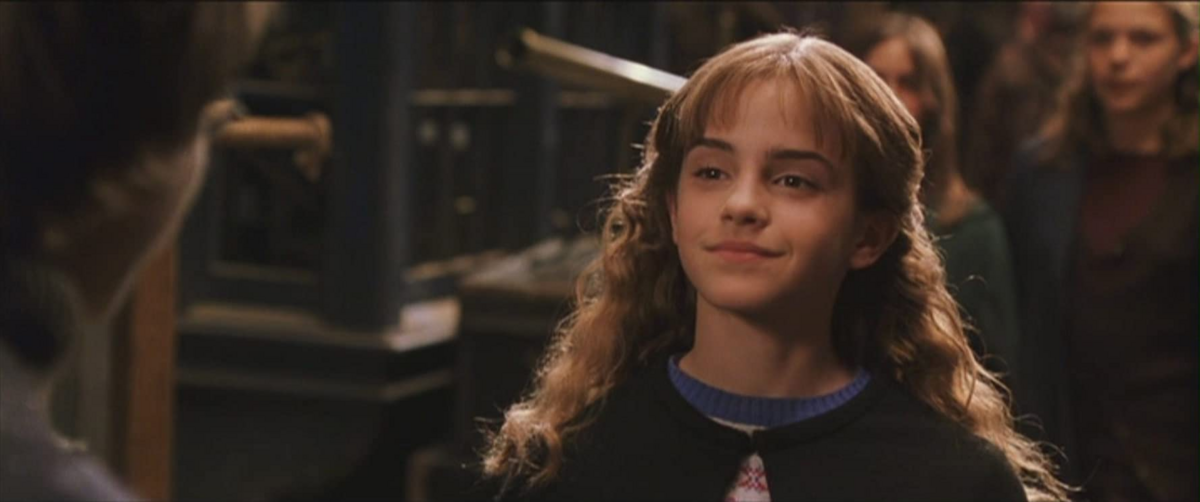 Emma Watson jako Hermiona Granger w filmie „Harry Potter i Komnata Tajemnic” (2002) 