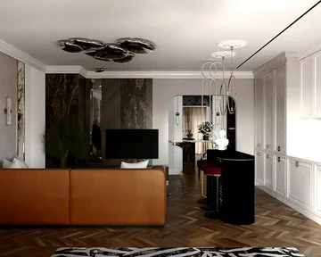 Luksusowe wnętrze w klasycznym stylu, projekt Interiorsy 