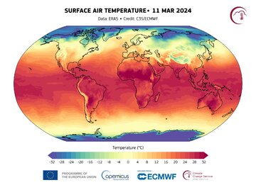 Średnia wartość temperatury powietrza przy powierzchni