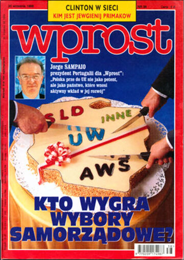 Okładka tygodnika Wprost nr 38/1998 (825)