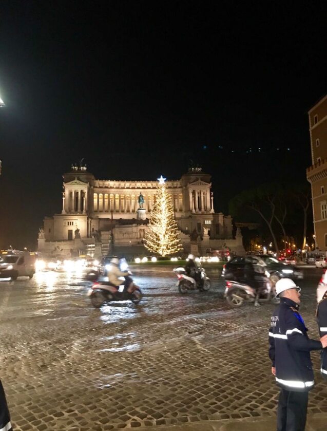 Nawet w nocy drzewko nie wygląda dobrze 