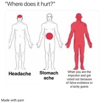 Mem inspirowany grą Among Us 