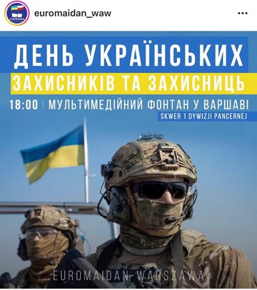 Zrzut ekranu informacji odnośnie demonstracji w&nbsp;Wraszawie od&nbsp;Euromaidan