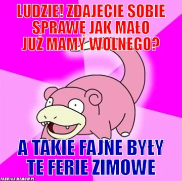 Ferie zimowe 2020 - memy 