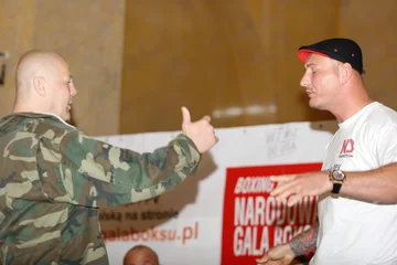 Artur Binkowski i Artur Szpilka na konferencji przed Narodową Galą Boksu 
