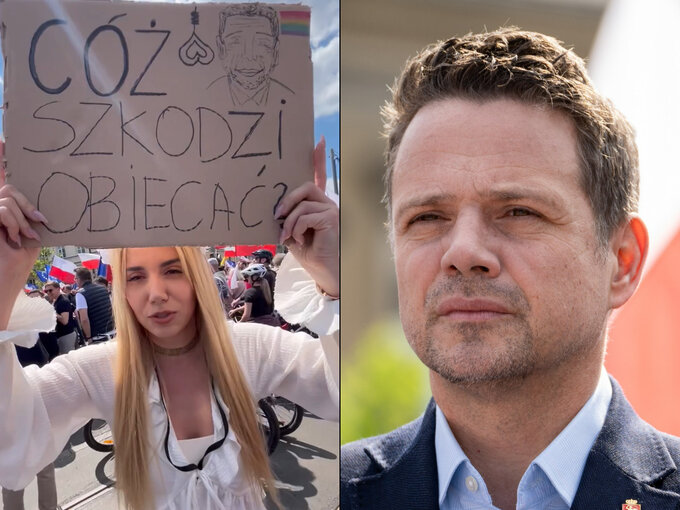 Marsz Karola Nawrockiego. W tłumie z dziennikarzami Jarosław Kaczyński ...