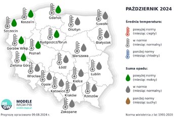 Prognoza IMGW na&nbsp;październik 2024