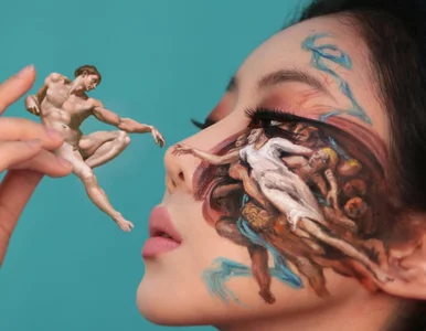 Miniatura: Tworzy iluzje za pomocą makijażu....